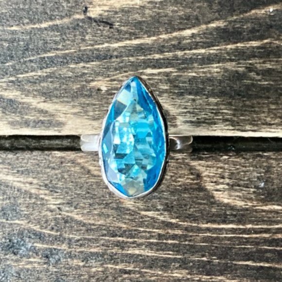 Blue Topaz Size 9 Sterling Silver Gemstone Ring New - Picture 6 of 12